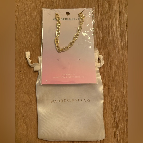 WANDERLUST + CO 14-18K Gold/Rhodium Plated Multi Link Anchor Chain Bracelet BNIP - Picture 4 of 9